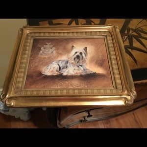 Bombay Silky Terrier print framed on canvas